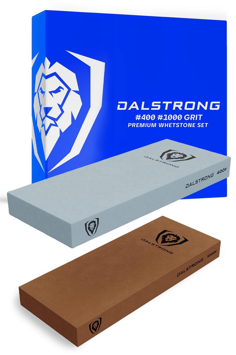 Dalstrong Premium Whetstone Kit-#1000/#400 Knife Sharpening Kit-Gift Extra Large Grit Stones-Top-Grade Corundum-Thick Knife Sharpening Stone-Whetstone Set Knife Sharpener-Ultra-Durable - Image 1